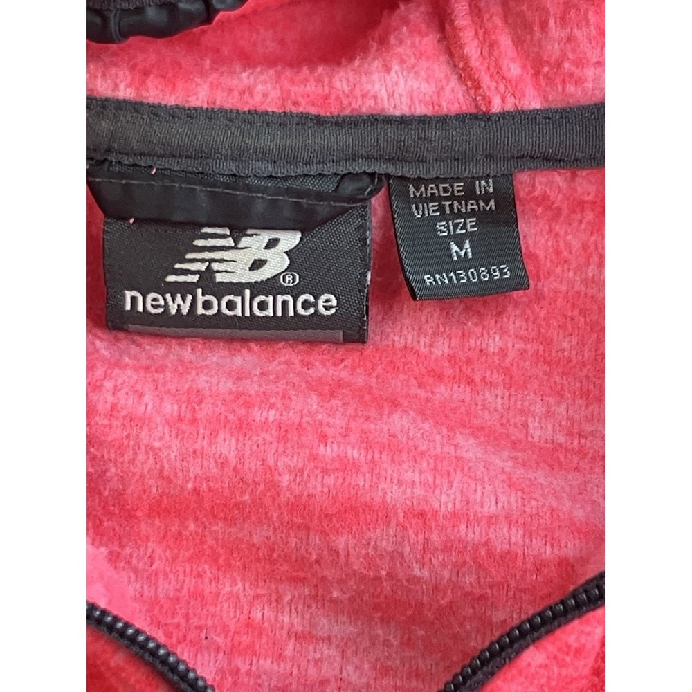 New Balance Womens Medium Pink Fleece Full Zip Hoodie Jacket Space Dye M - Picture 3 of 10